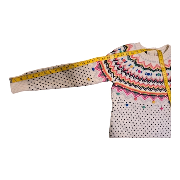 Talbots Women Sweater Pom Pom Crew Neck Petite Small Button Back - Picture 10 of 12